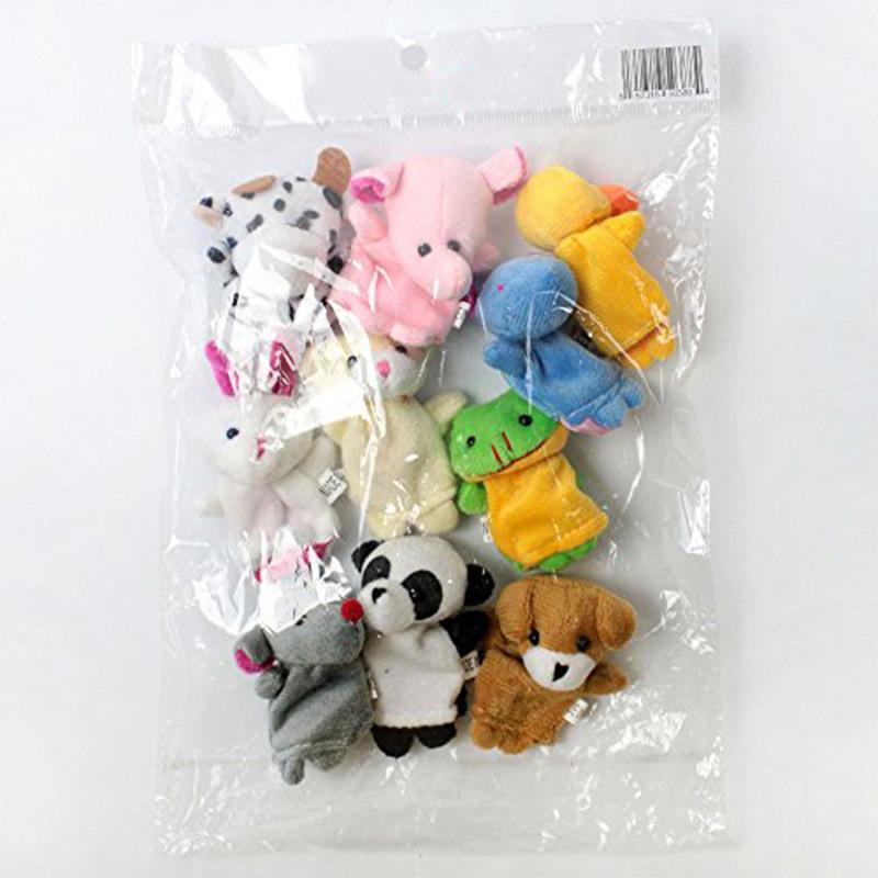 10PCS Cute Cartoon Biological Animal Finger Puppet Plush Toys