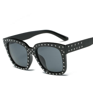 58mm Squared Off Silhouette Round Studded Accent Trim Sunnies - Mix Colors