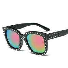 Load image into Gallery viewer, 58mm Squared Off Silhouette Round Studded Accent Trim Sunnies - Mix Colors