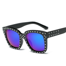 Load image into Gallery viewer, 58mm Squared Off Silhouette Round Studded Accent Trim Sunnies - Mix Colors