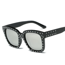 Load image into Gallery viewer, 58mm Squared Off Silhouette Round Studded Accent Trim Sunnies - Mix Colors