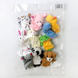 10PCS Cute Cartoon Biological Animal Finger Puppet Plush Toys