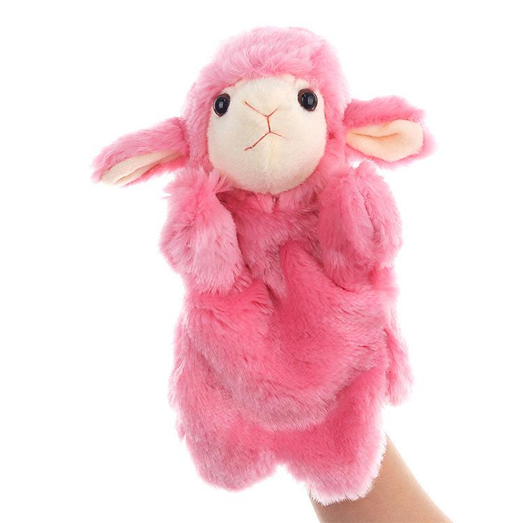 Baby Sheep White and Pink Stage Puppets, Playing and Teaching Plush Toys