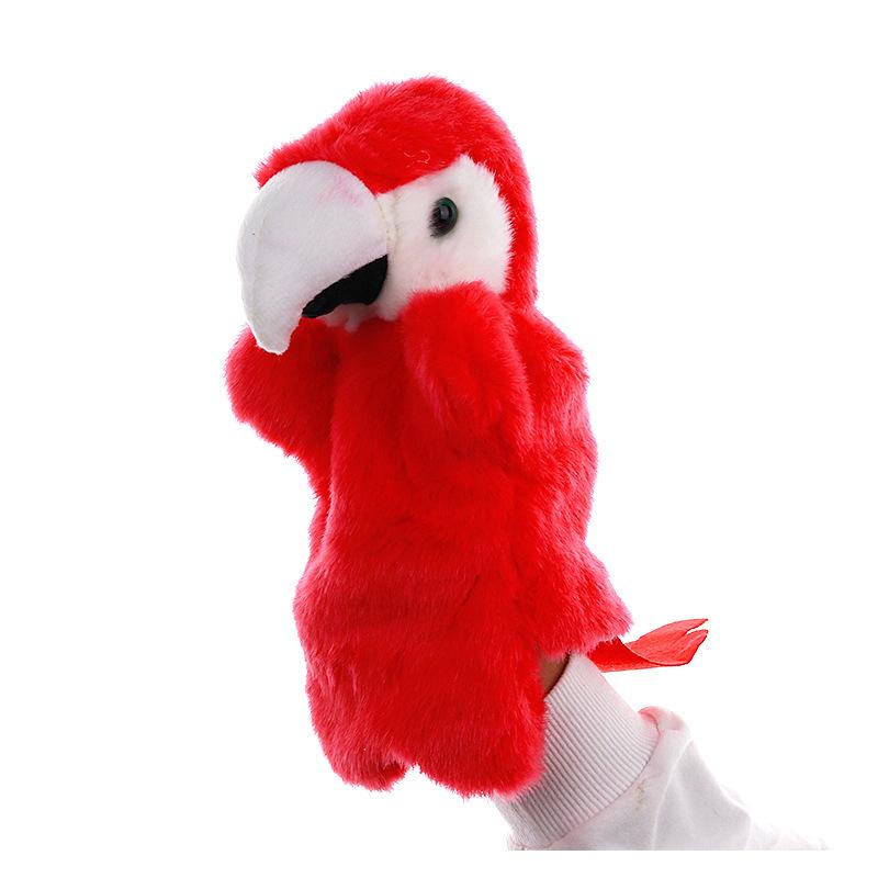 Popular Red Parrot Stage Puppet Playing, Teaching Plush Toys
