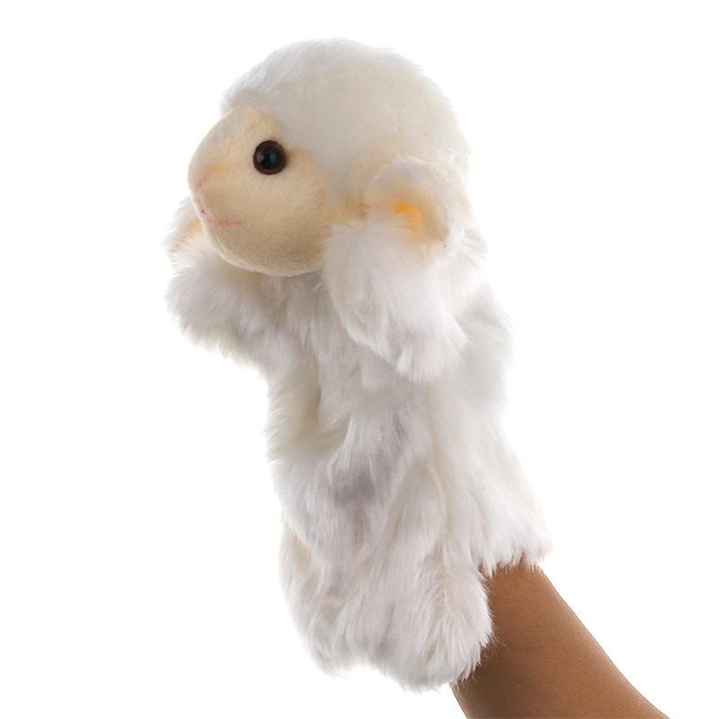 Baby Sheep White and Pink Stage Puppets, Playing and Teaching Plush Toys