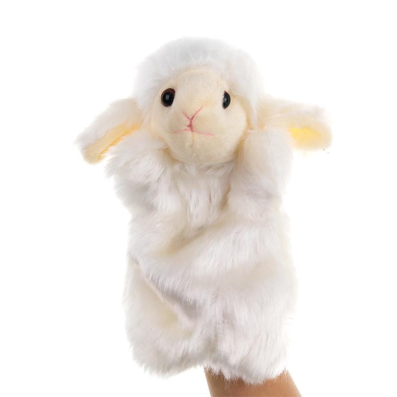 Baby Sheep White and Pink Stage Puppets, Playing and Teaching Plush Toys