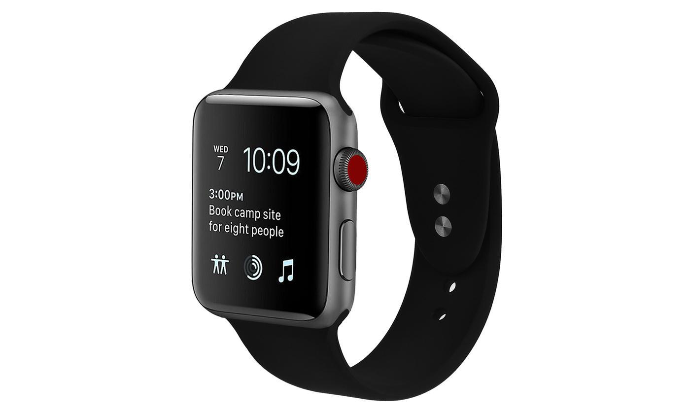 Silicone Sport Replacement Band for Apple Watch Series 1, 2, 3, & 4